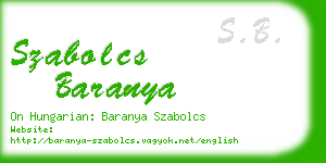 szabolcs baranya business card